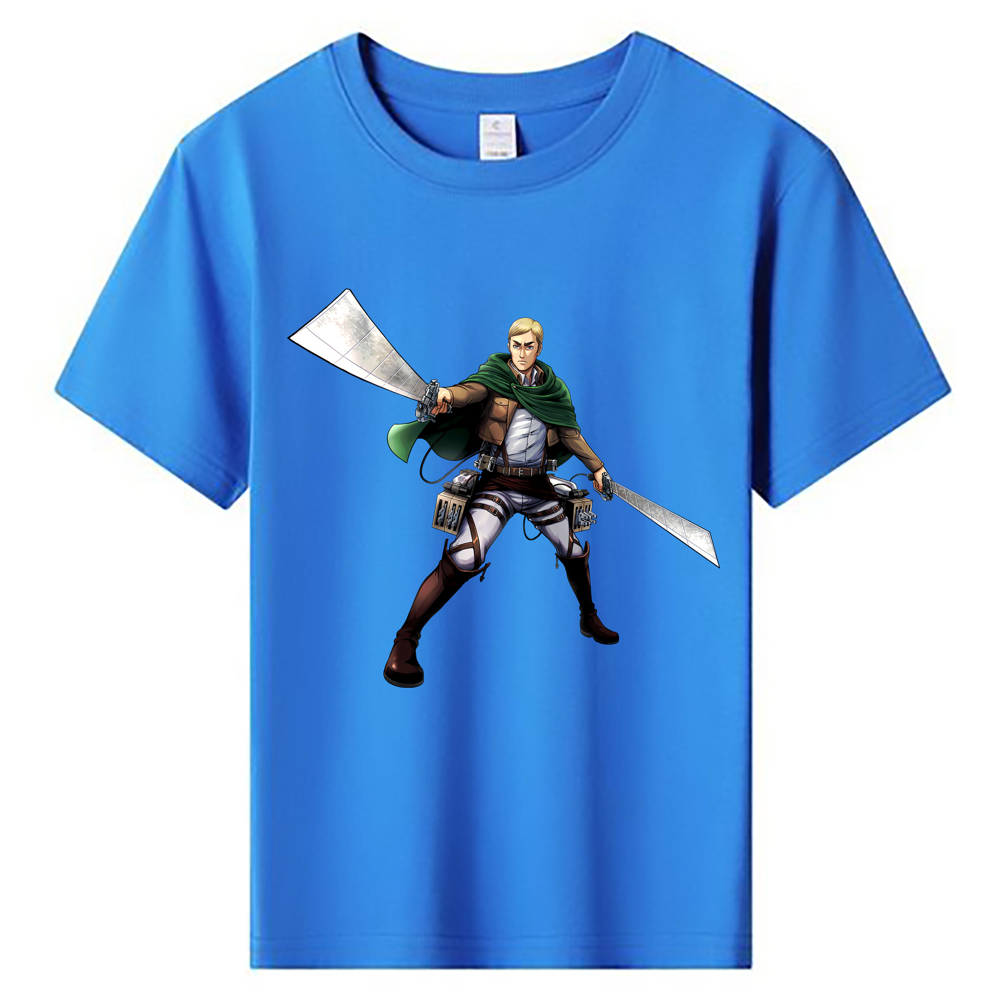 （画像用） 進撃の巨人 エルヴィン・スミス Attack on Titan Erwin Smith 綿100％キッズTシャツ（フロントプリント）
